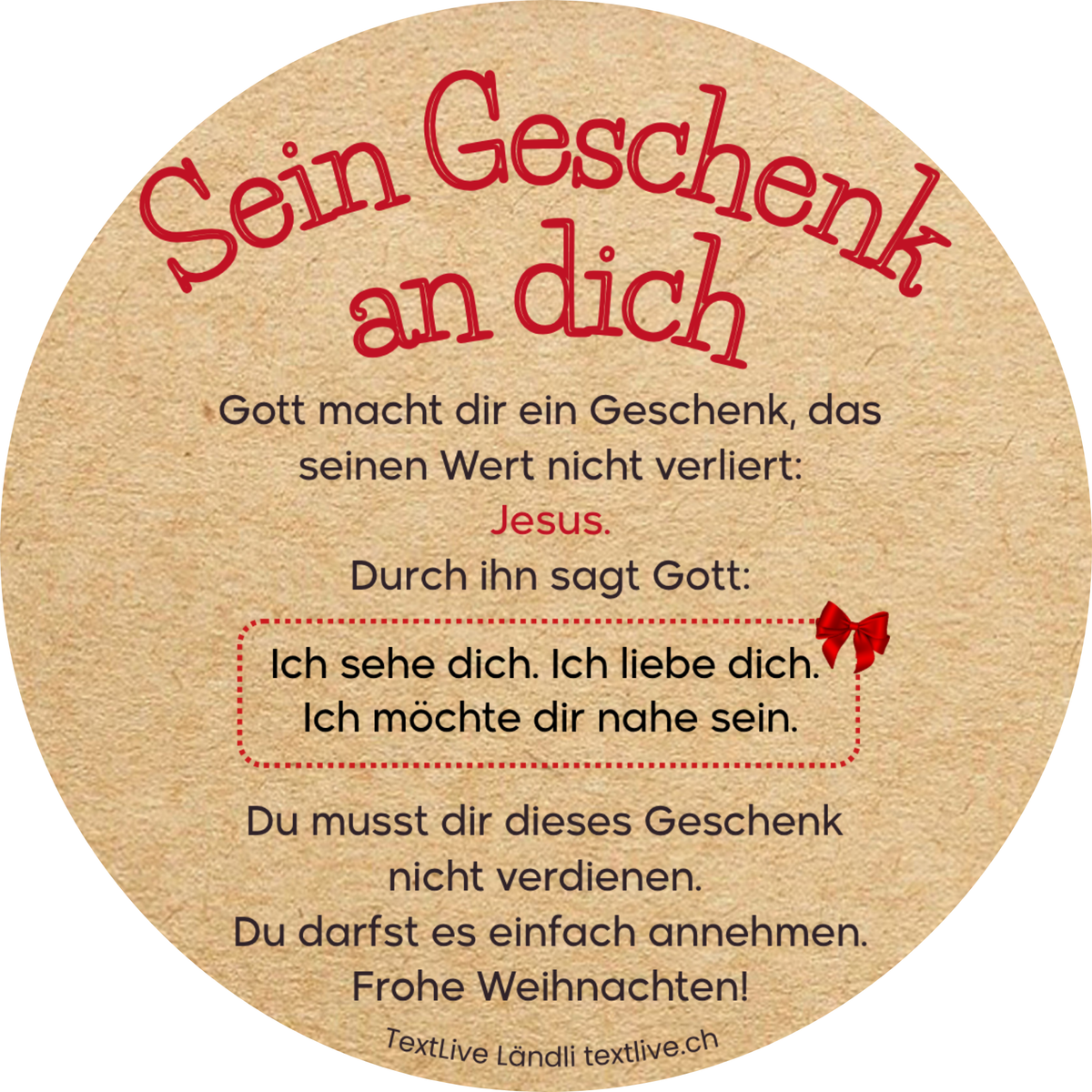 Runde Karte - Dein Geschenk