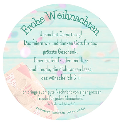 Runde Karte "Frohe Weihnachten"