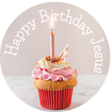 Runde Karte - Happy Birthday Jesus