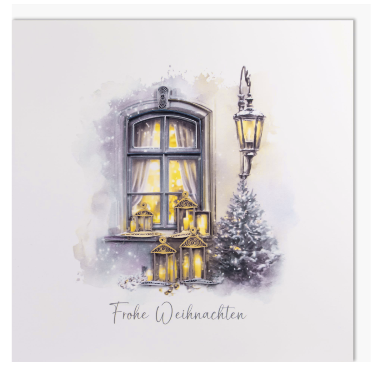 Quilling-Karte Premium Weihnachtsfenster Frohe Weihnachten