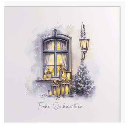 Quilling-Karte Premium Weihnachtsfenster Frohe Weihnachten