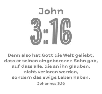 Socken schwarz - Grösse 37-41 - Text auf Socken: "geliebt - John 3:16"