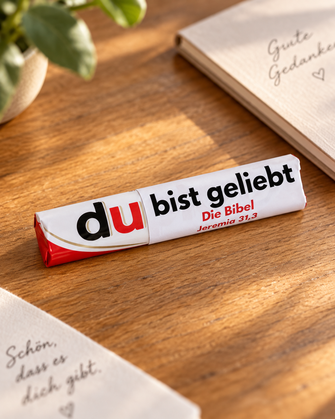 Duplo- Schokolade "du bist geliebt" - Jeremia 31.3