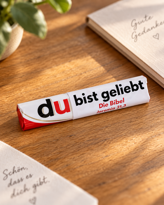 Duplo- Schokolade "du bist geliebt" - Jeremia 31.3