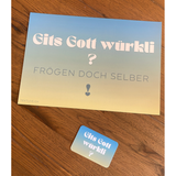 Verteilkärtchen -  Gits Gott würkli? Frögen doch selber