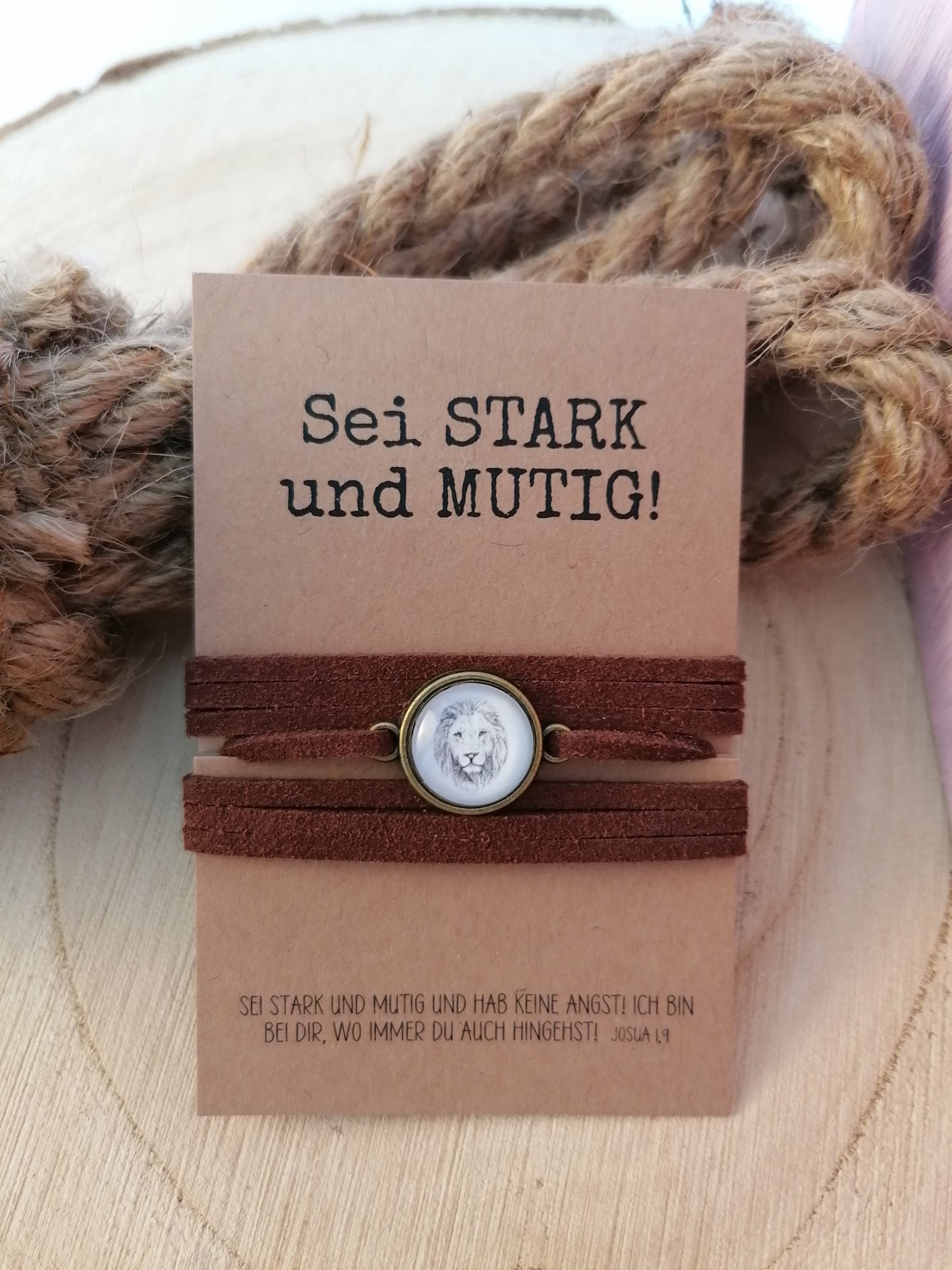 Schmuck: Armband Echt Leder - Löwe