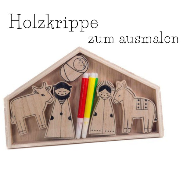 Holzkrippe zum Ausmalen