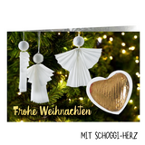 Weihnachtskärtchen mit Schoggi-Herz - Frohe Weihnachten