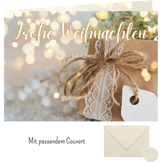 Weihnachtskarte A6 mit Couvert 'Frohe Weihnachten'