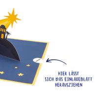 3D Pop Up Karte mit den Weisen aus dem Morgenland, Weihnachtskarte