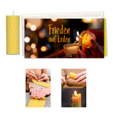Weihnachtskarte mit Kerzenwabe - Frieden auf Erde