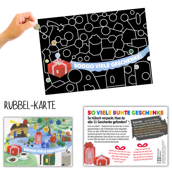 Rubbelkarte - Bunte Geschenke