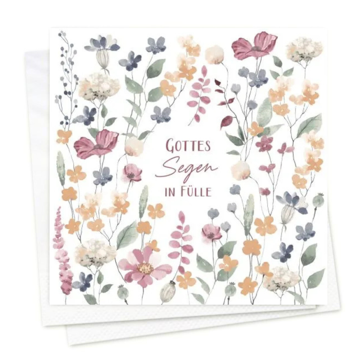Servietten "Gottes Segen in Fülle" Blumen