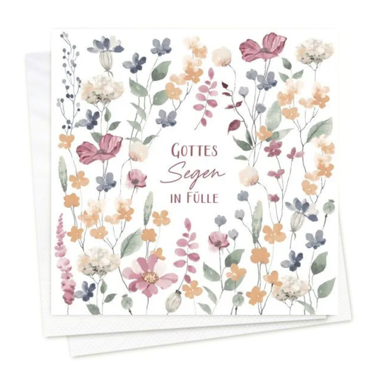 Servietten "Gottes Segen in Fülle" Blumen