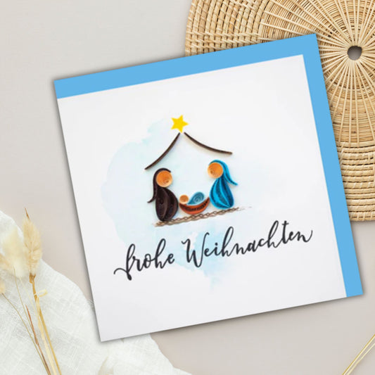 Quilling-Karte - 'Krippe' - Wenn Weihnachten wird ...