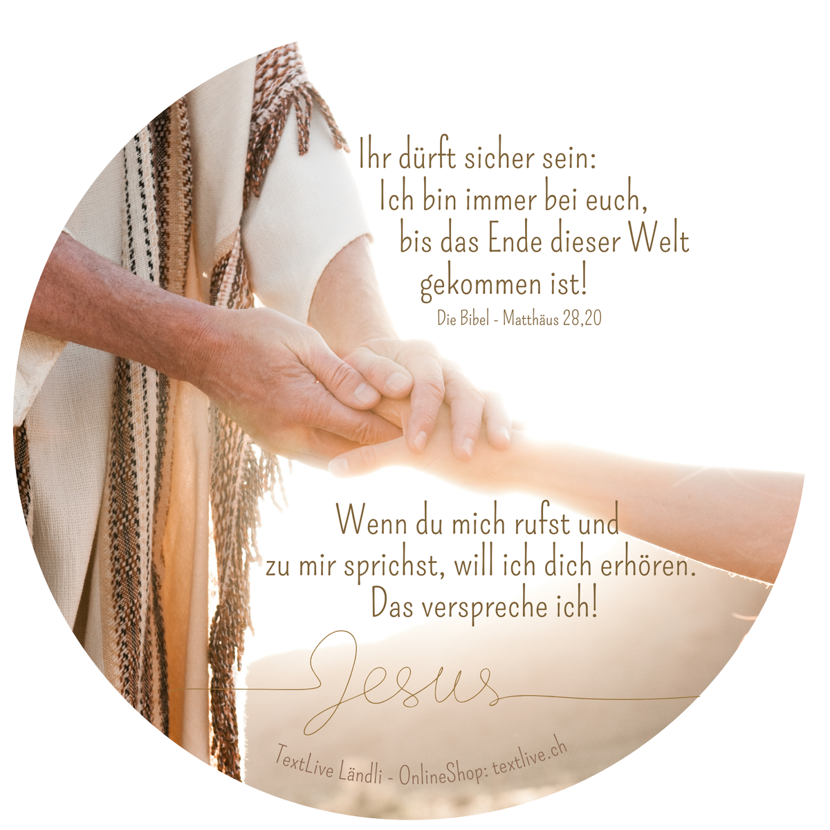 Runde Karte "Ich bin bei dir"