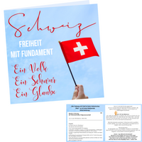 Verteilkarte "Schweiz-Freiheit  mit Fundament