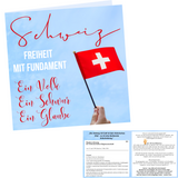 Verteilkarte "Schweiz-Freiheit  mit Fundament