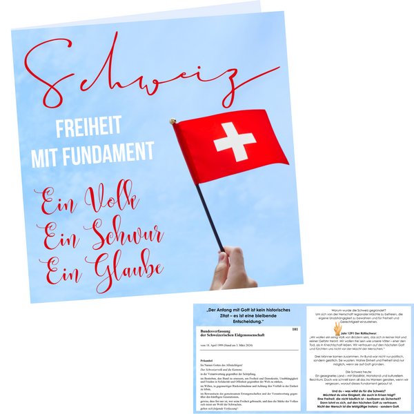Verteilkarte "Schweiz-Freiheit  mit Fundament