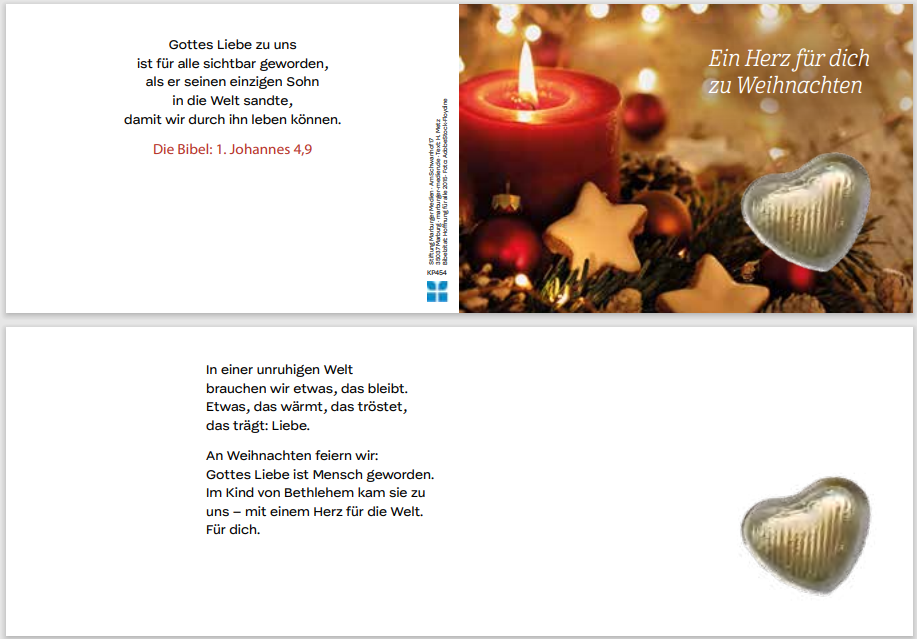 Weihnachtskärtchen mit Schoggi-Herz - Ein Herz für dich