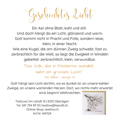 Handmade Paper Karte geschmückter Ast Merry Christmas