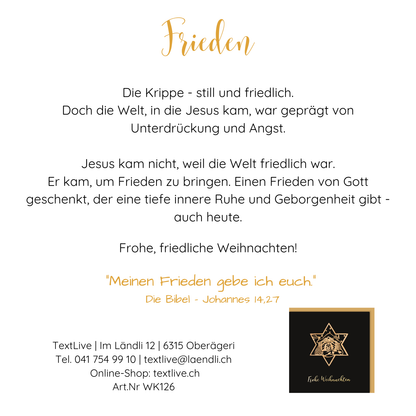Scherenschnittkarte Holz Sternenkrippe Frohe Weihnachten