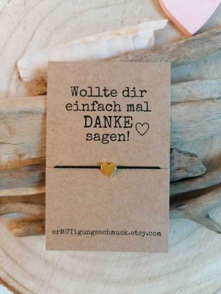 Schmuck: Armband mit Herz - Echtgold - DANKE
