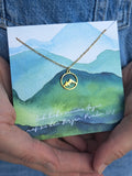 Halskette mit Karte - Berge gold