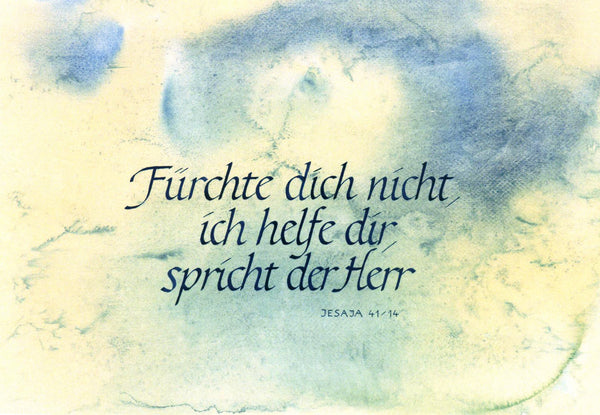 Aquarell-Postkarte Jesaja 41.14 - gezeichnet von Sr. Vreni Bodmer