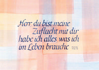 Aquarell-Postkarte Psalm 142.6 - gezeichnet von Sr. Vreni Bodmer