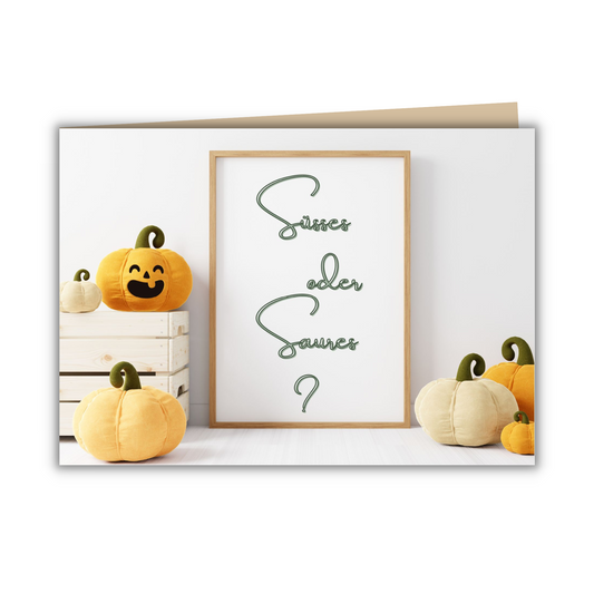 Kärtchen "Süsses oder Saures" - Halloween