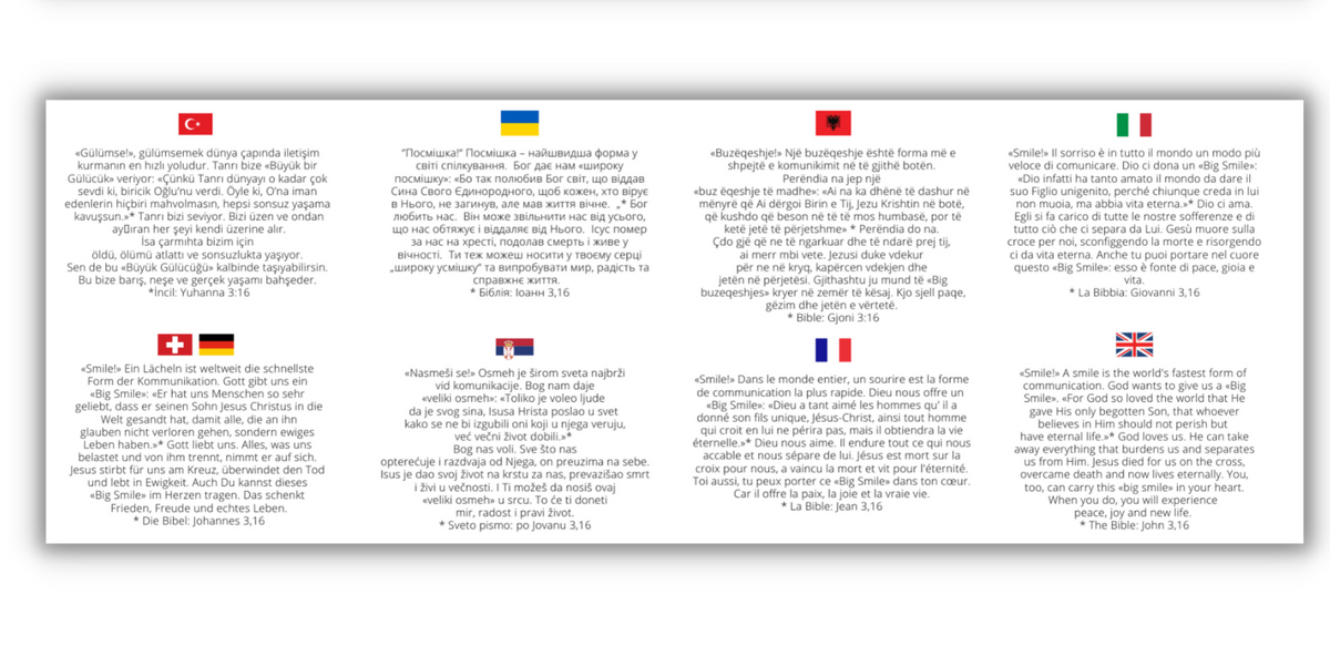 Mehrsprachiger Flyer 'Global Smile' - 12 Sprachen