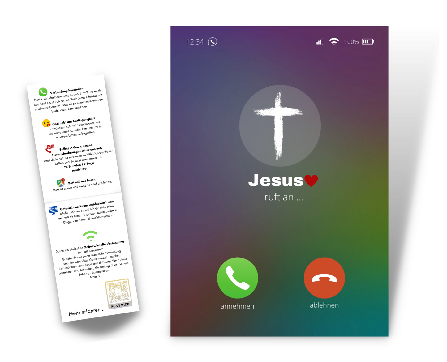 Jesus ruft an, coole Karte zum Weitergeben