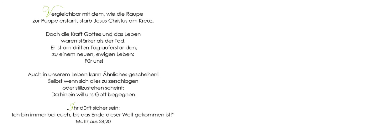 Doppelkarte A6 'Neues Leben'