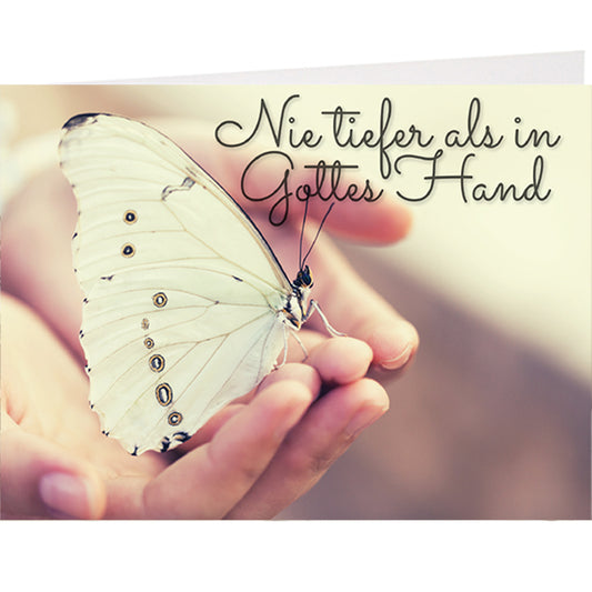 Doppelkarte 'Nie tiefer als in Gottes Hand'