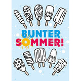 Ausmal-Postkarte 'Bunter Sommer!'