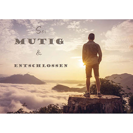 Postkarte 'Sei mutig und entschlossen'