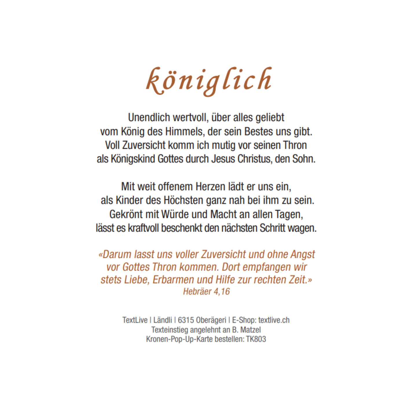 3D-Pop-Up Karte 'königlich'