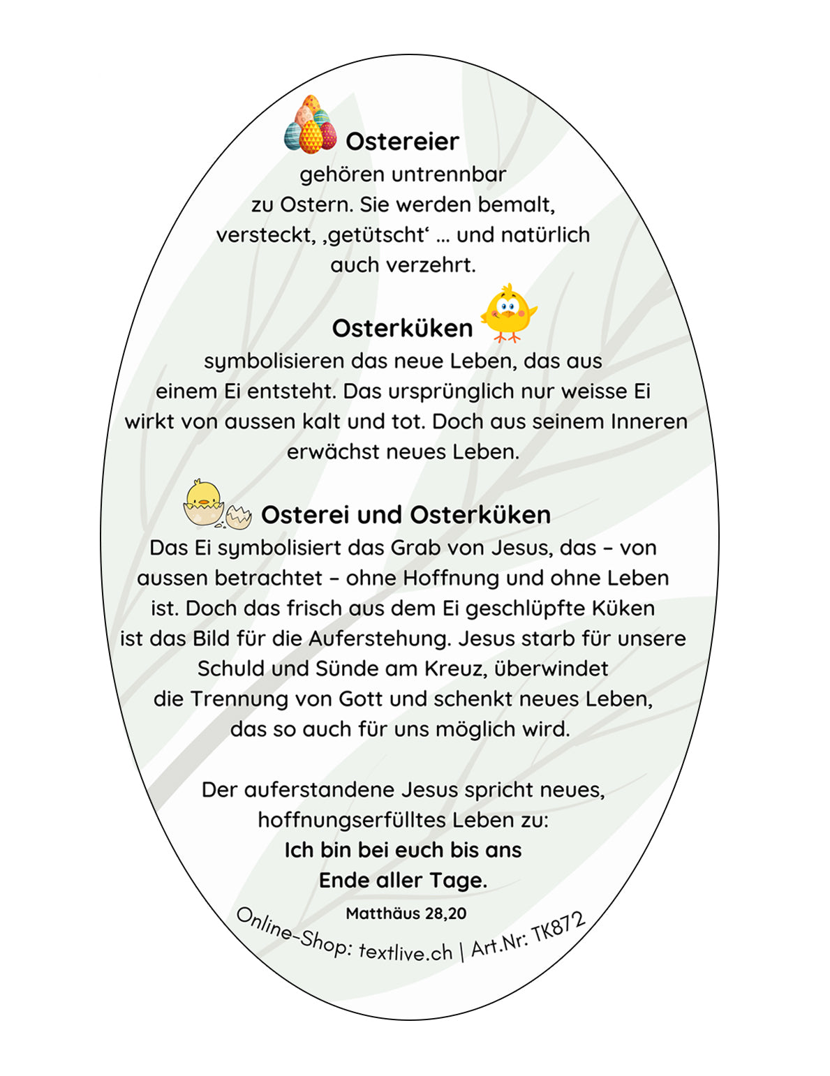 Osterei-Karte "Hoffnung lebt"