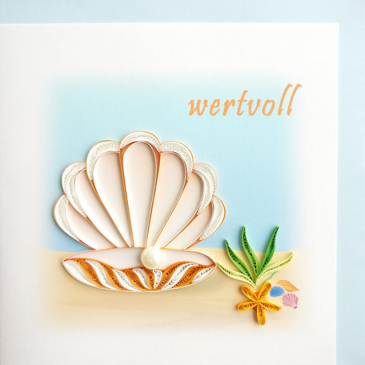 Quilling-Karte - Perle wertvoll