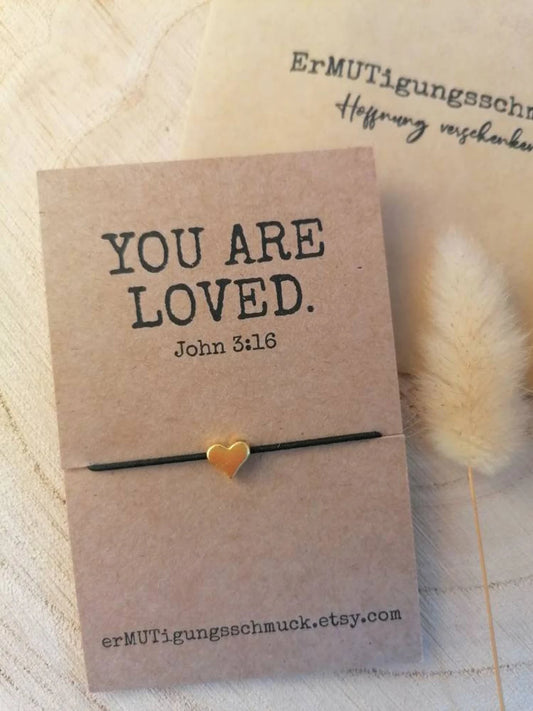 Schmuck: Armband mit Herz - Echtgold - you are loved